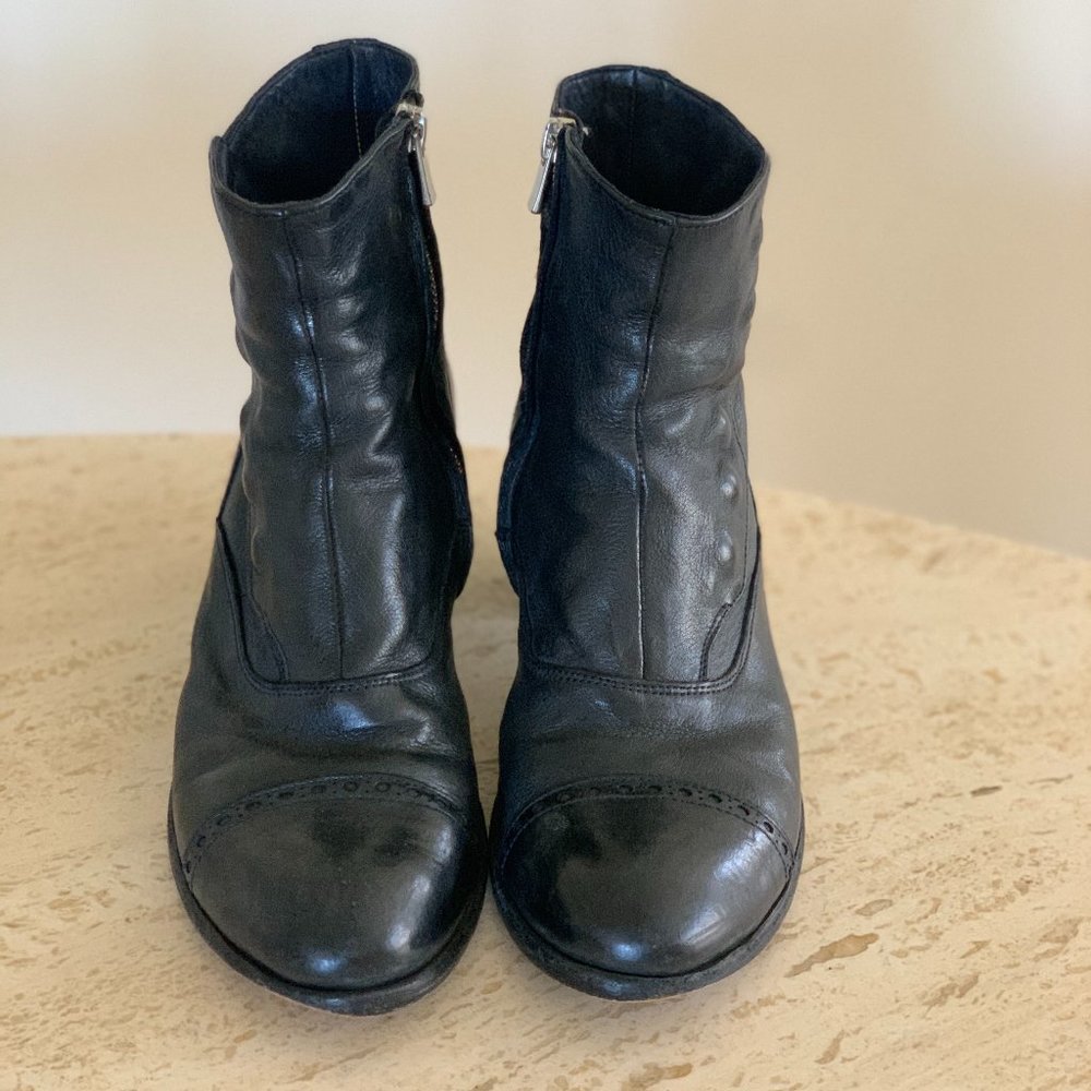 Officine Creative Black Leather Victorian Style Ankle Boots Size 40